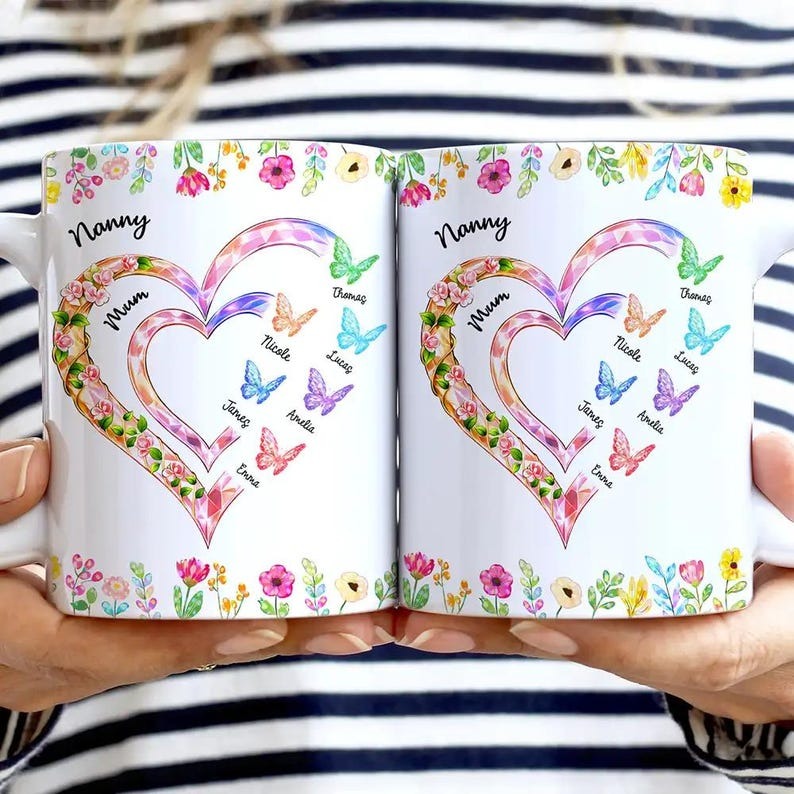 First Mom Now Grandma Mug, Personalized Grandma Mug with Kids Names, Nana Mimi Gift, New Grandma Gift, Mother's Day Gift for Grandma