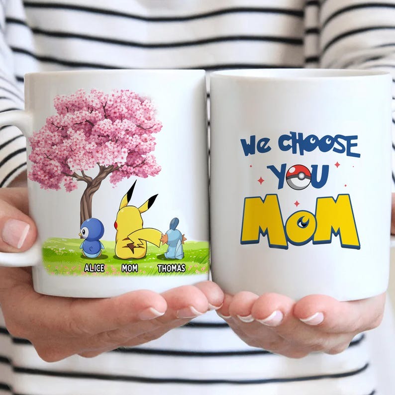 Personalized Best Mom Ever Mug with Kids Names, Cartoon Character Mom Mug, Mother's Day Gift from Kids, Custom Mom Coffee Mug