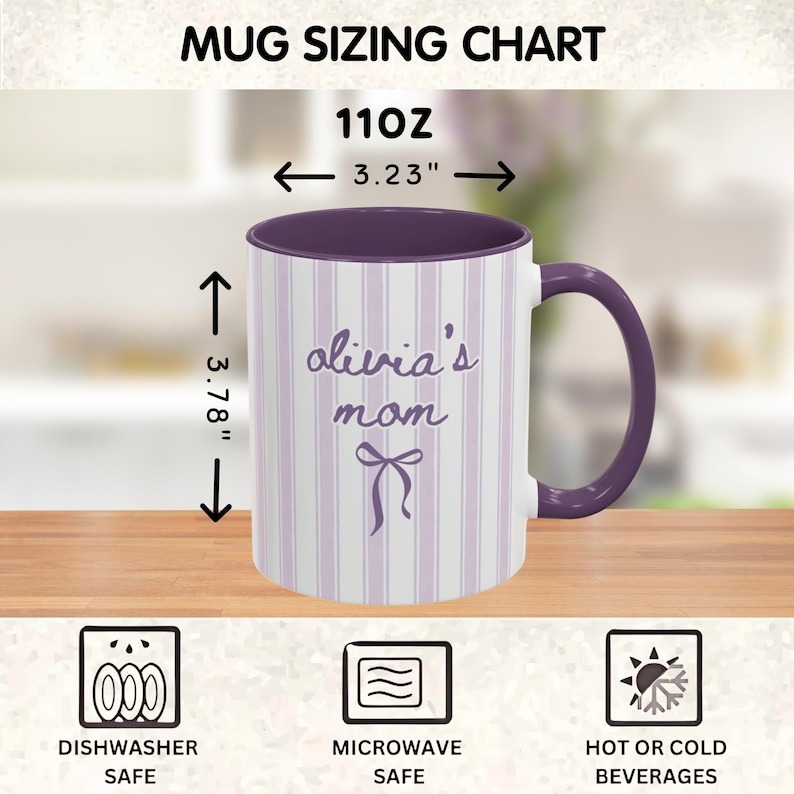 New Mom Mug, First Time Mom Gift, Personalized Blue Stripe Coffee Mug, New Parent Gift, Mother's Day Gift for New Mom