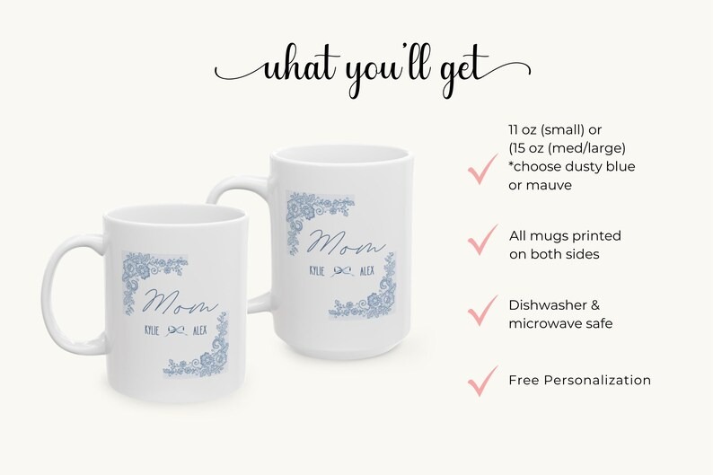 Personalized Mom Mug with Kids Names, Custom Name Mom Mug, Mother's Day Gift from Kids, New Mama Gift, Personalized Coffee Mug for Mom