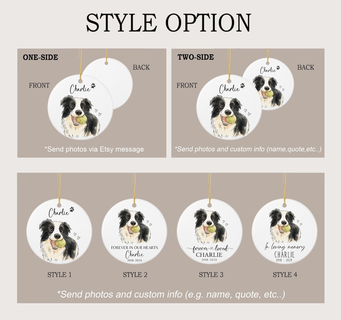 Personalized Watercolor Pet Photo Ornament: Custom Memorial Keepsake