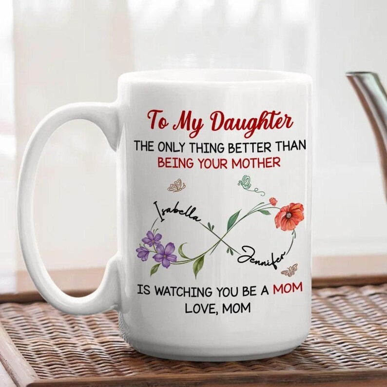 Mother Daughter Coffee Mug, Personalized Gift from Daughter, Custom Mom Mug, Mother's Day Gift, Birthday Gift for Mom