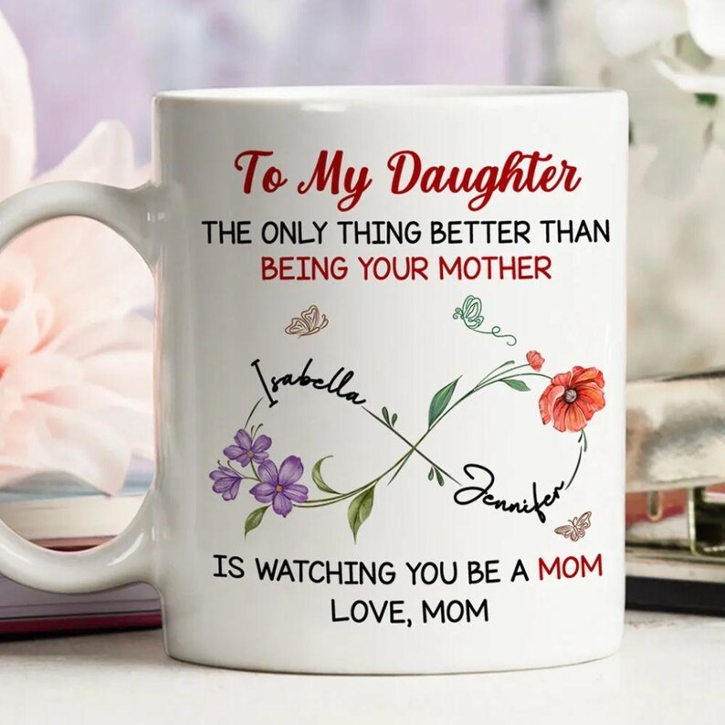 Mother Daughter Coffee Mug, Personalized Gift from Daughter, Custom Mom Mug, Mother's Day Gift, Birthday Gift for Mom