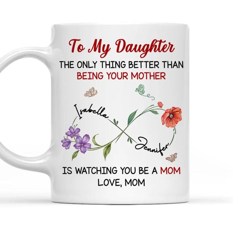 Mother Daughter Coffee Mug, Personalized Gift from Daughter, Custom Mom Mug, Mother's Day Gift, Birthday Gift for Mom