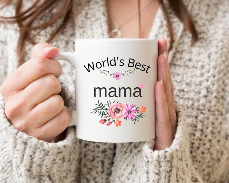 Floral World's Mama Coffee Mug, Mother's Day Gift
