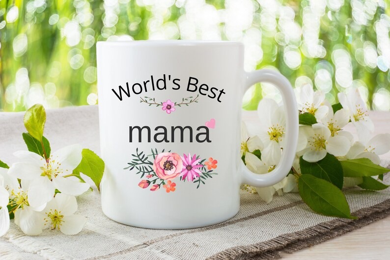 Floral World's Mama Coffee Mug, Mother's Day Gift