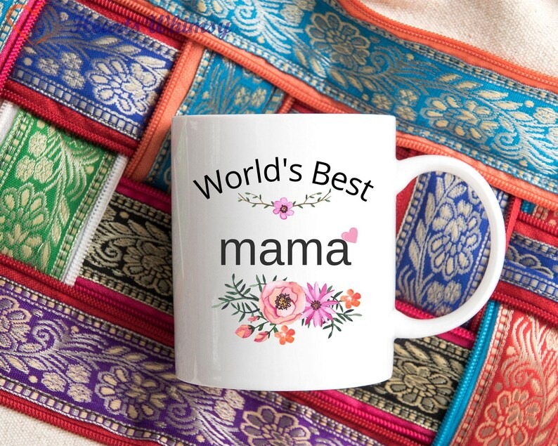 Floral World's Mama Coffee Mug, Mother's Day Gift