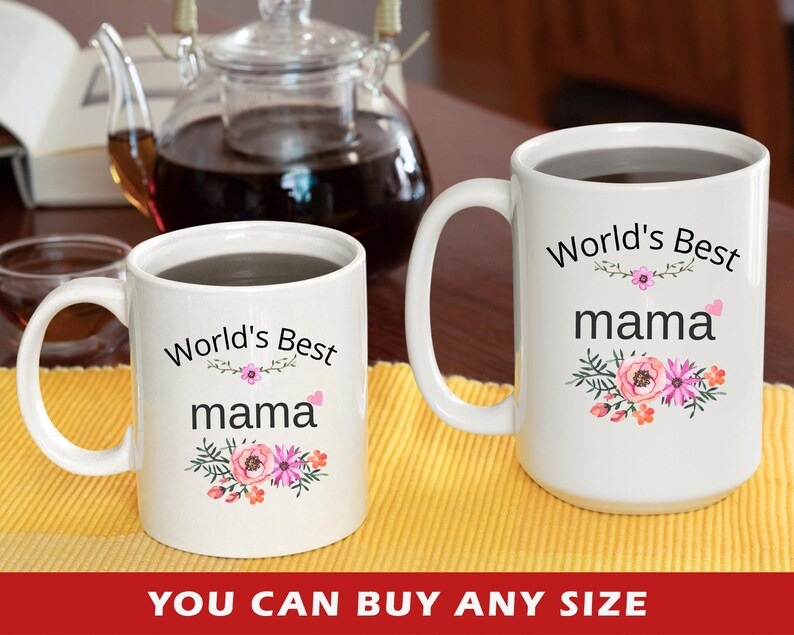Floral World's Mama Coffee Mug, Mother's Day Gift