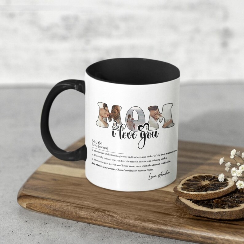 Personalized Mom Definition Mug, Custom Photo Collage Coffee Mug, Mother's Day Gift from Kids, Birthday Gift for Mom