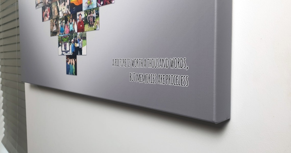 Personalized Heart Photo Collage Canvas Print - Mother's Day Gift