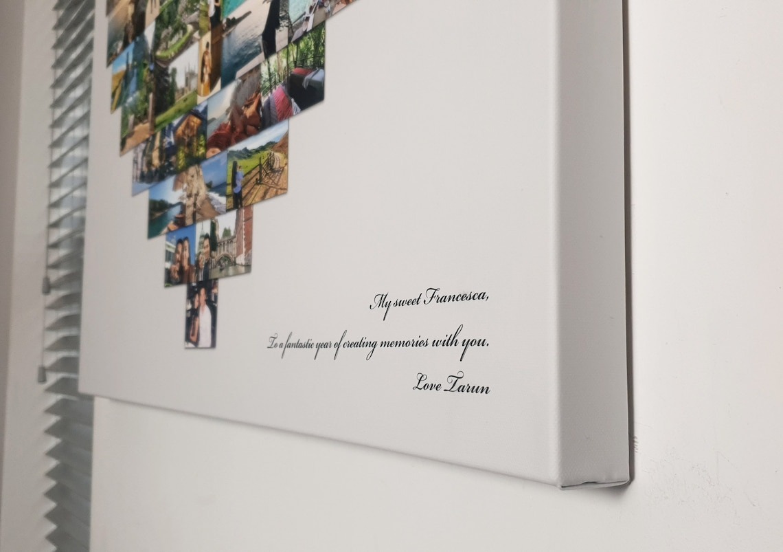 Personalized Heart Photo Collage Canvas Print - Mother's Day Gift