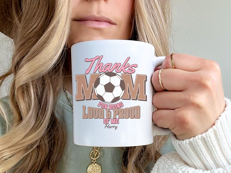 Soccer Mom Mug, Football Mom Coffee Mug, Personalized Sports Mom Cup, Mother's Day Gift for Mom, Proud Mama Game Day Gift