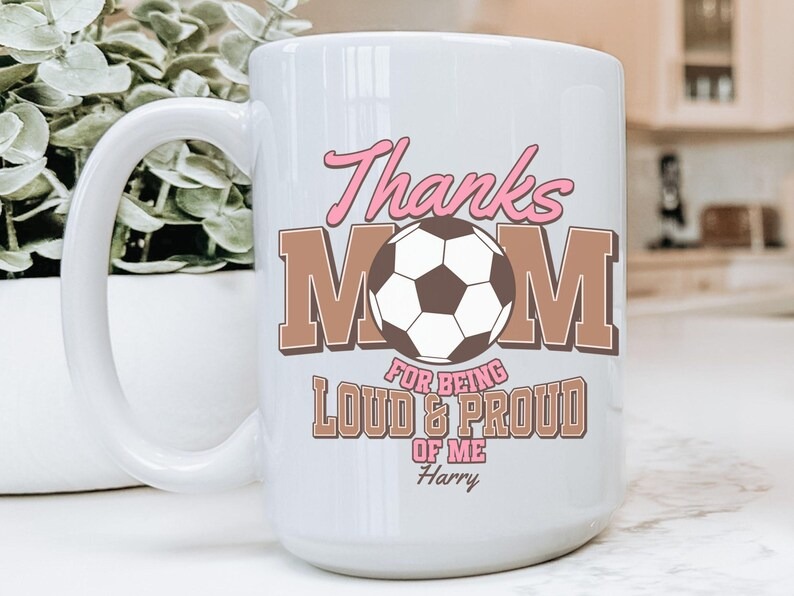 Soccer Mom Mug, Football Mom Coffee Mug, Personalized Sports Mom Cup, Mother's Day Gift for Mom, Proud Mama Game Day Gift