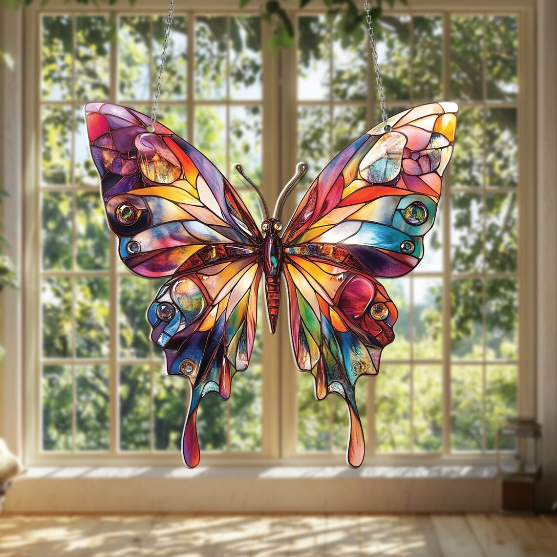 Butterfly Tree Acrylic Window Hanging Nature Home Decor