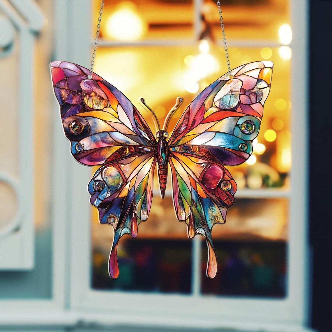 Butterfly Tree Acrylic Window Hanging Nature Home Decor