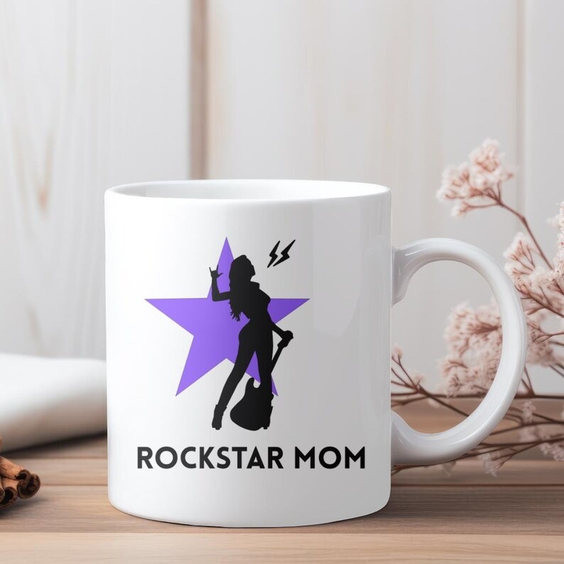 Rockstar Mom Mug, Cool Mom Coffee Mug, Funny Gift for Mom, Birthday Gift for Her, Mother's Day Gift
