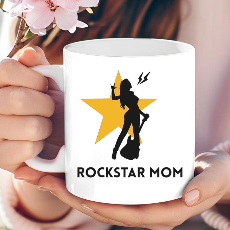 Rockstar Mom Mug, Cool Mom Coffee Mug, Funny Gift for Mom, Birthday Gift for Her, Mother's Day Gift