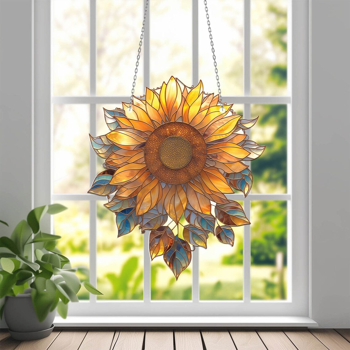Sunflower Acrylic Window Hanging UV Printed Decoration