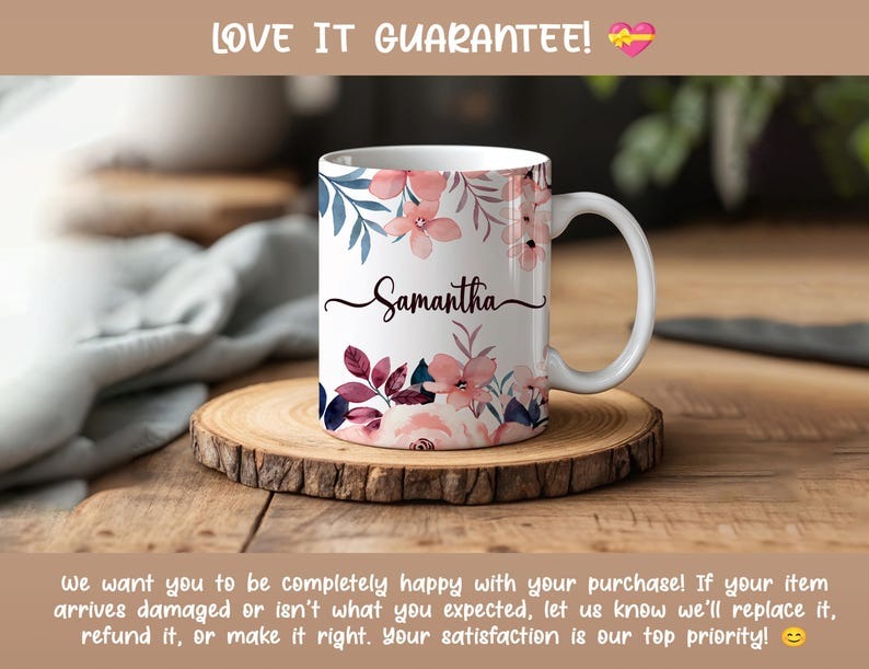 Personalized Mom Mug with Kids Names, Custom Mommy Floral Coffee Cup, Wildflower Ceramic Mug, Mother's Day Gift for Mom