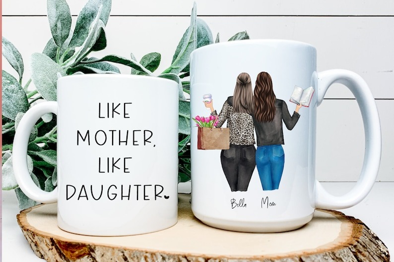 Like Mother Like Daughter Mug, Personalized Name Mom Mug, Mother's Day Gift for Mom, Birthday Gift from Daughter