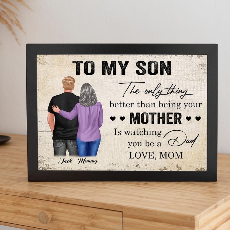 Mother's Day Canvas Painting, Mother and Child Canvas Painting Personalized Name, Gift for Mother's day, For Home decor, Wall art