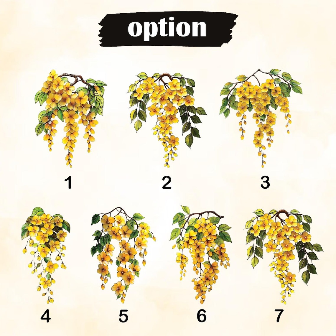 Cascading Yellow Flower Acrylic Suncatcher – Faux Stained Glass Window Hanging with Green Leaves, Sunny Garden Decor for Floral Lovers