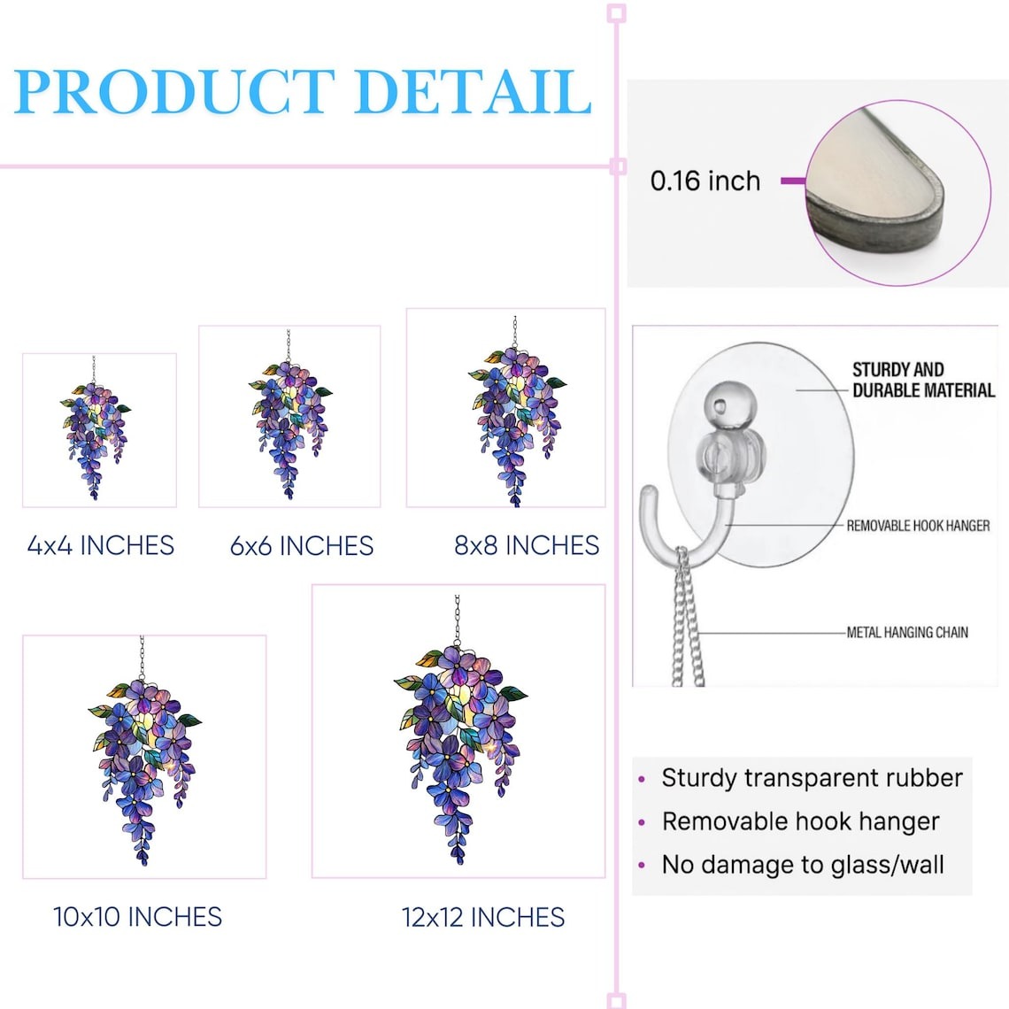 Forget-Me-Not Bouquet Hologram Window Hanging Acrylic Suncatcher