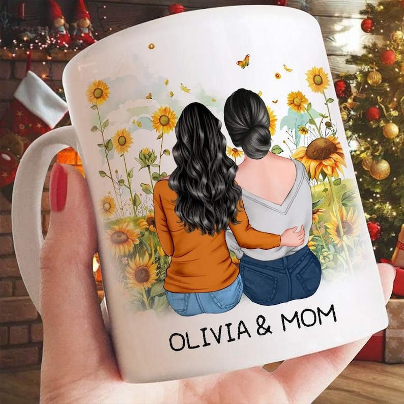 Personalized Mom and Daughter Mug, Amazing Loving Strong Mom Coffee Mug, Mother's Day Gift for Mom, Mom Birthday Gift
