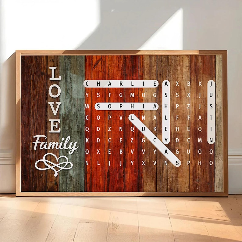 Personalized Family Word Puzzle Names Canvas, Custom Mom Gift, You Are The Piece That Holds Us Together, Mothers Day Gift, Family Canvas