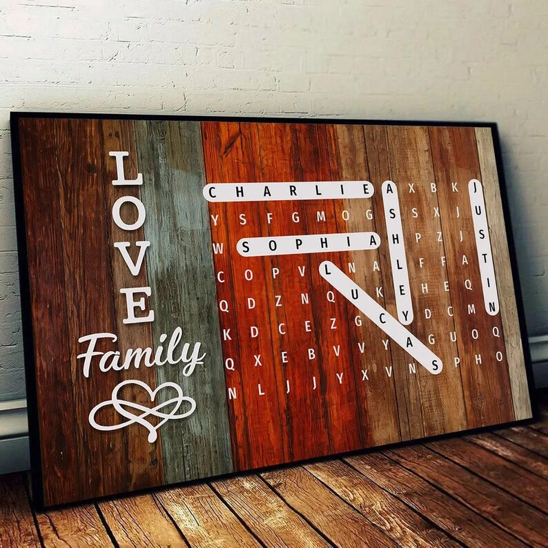 Personalized Family Word Puzzle Names Canvas, Custom Mom Gift, You Are The Piece That Holds Us Together, Mothers Day Gift, Family Canvas