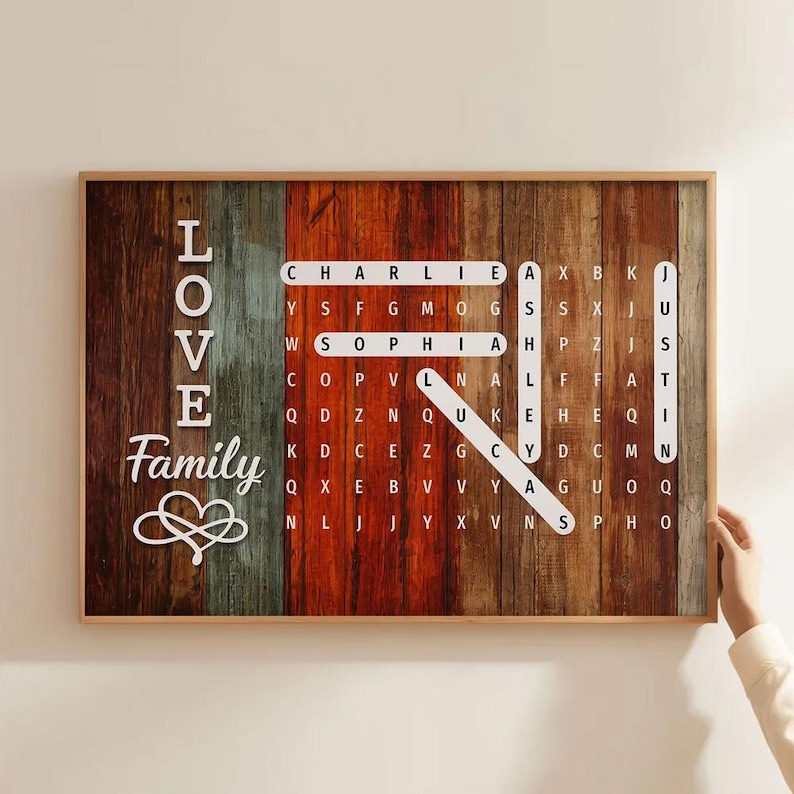 Personalized Family Word Puzzle Names Canvas, Custom Mom Gift, You Are The Piece That Holds Us Together, Mothers Day Gift, Family Canvas