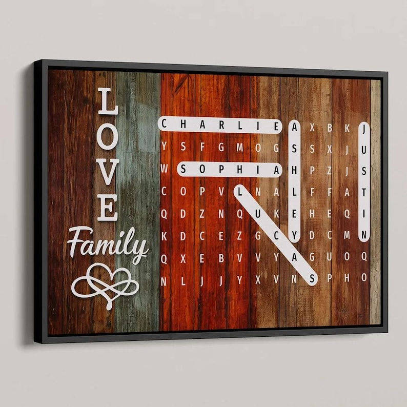 Personalized Family Word Puzzle Names Canvas, Custom Mom Gift, You Are The Piece That Holds Us Together, Mothers Day Gift, Family Canvas