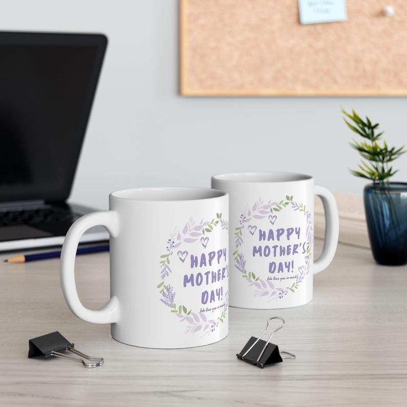 Happy Mother's Day Floral Wreath Mug, gift for mom