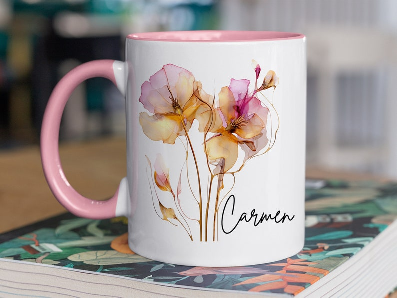 Personalized Daughter Mug, Floral Coffee Mug, Birthday Gift for Daughter, Christmas Gift from Mom