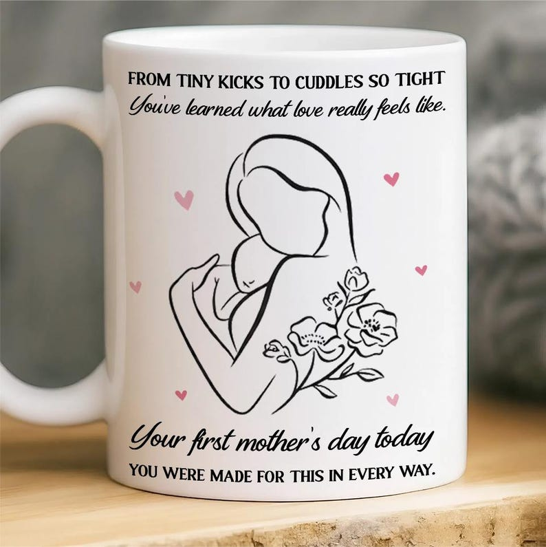 Custom Mom Accent Mug, First Mothers Day Gift for New Mom, Emotional Coffee Mug, Family Keepsake Gift from Daughter