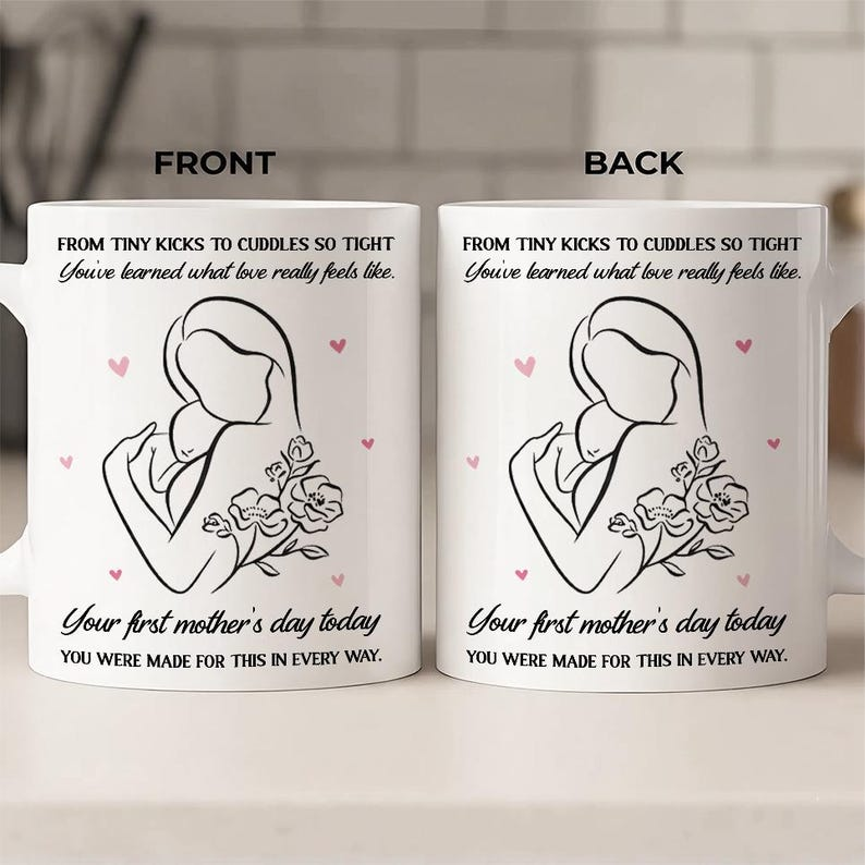 Custom Mom Accent Mug, First Mothers Day Gift for New Mom, Emotional Coffee Mug, Family Keepsake Gift from Daughter