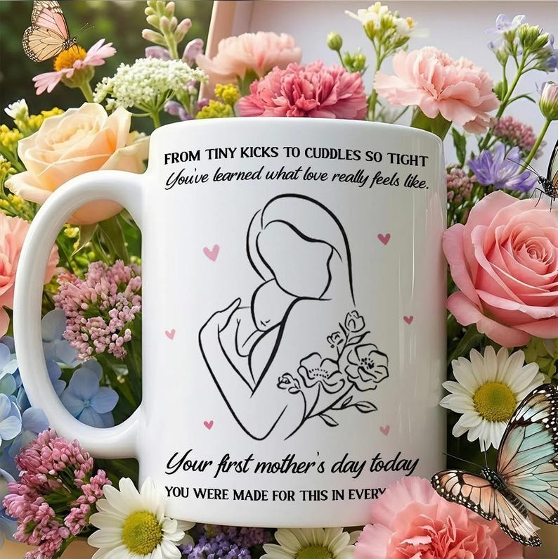 Custom Mom Accent Mug, First Mothers Day Gift for New Mom, Emotional Coffee Mug, Family Keepsake Gift from Daughter