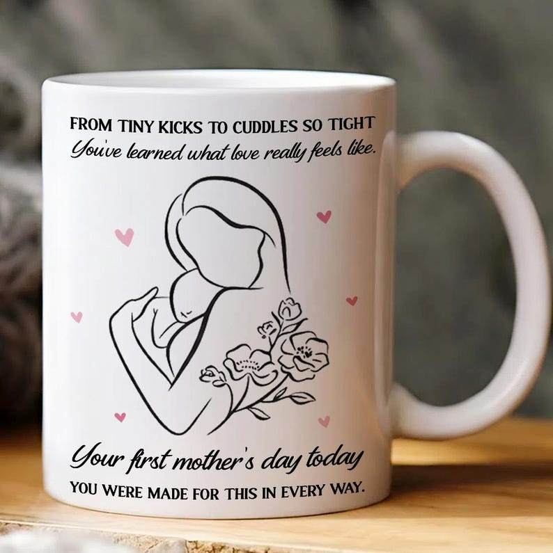 Custom Mom Accent Mug, First Mothers Day Gift for New Mom, Emotional Coffee Mug, Family Keepsake Gift from Daughter