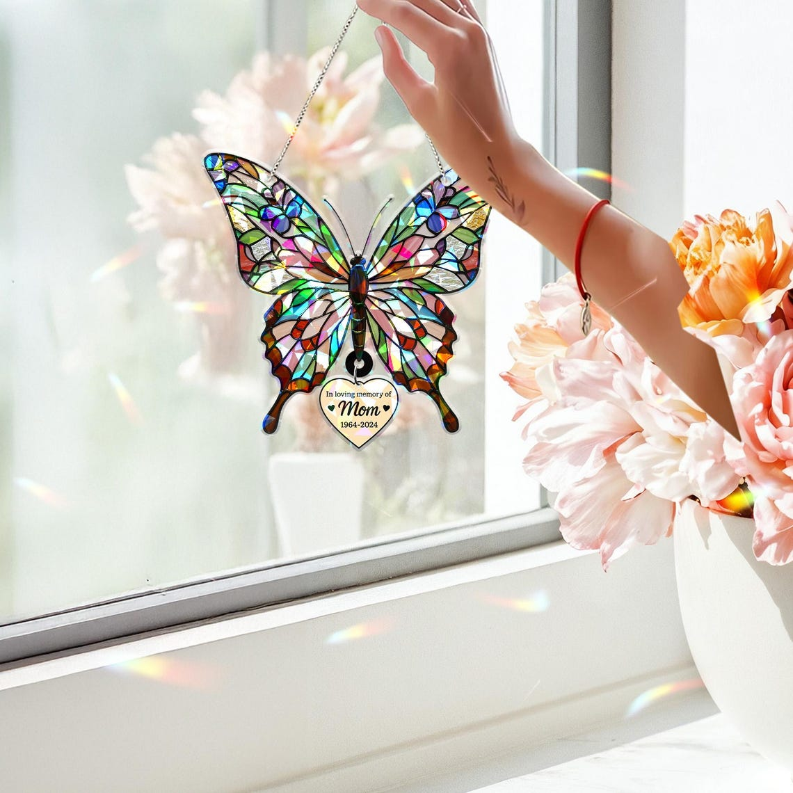 Holographic Butterfly Suncatcher Memorial Gift for Mom