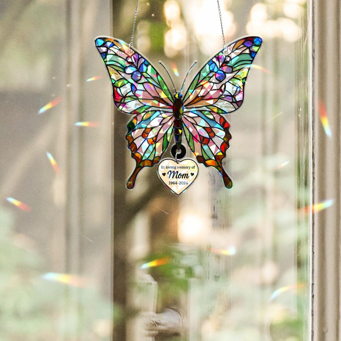 Holographic Butterfly Suncatcher Memorial Gift for Mom
