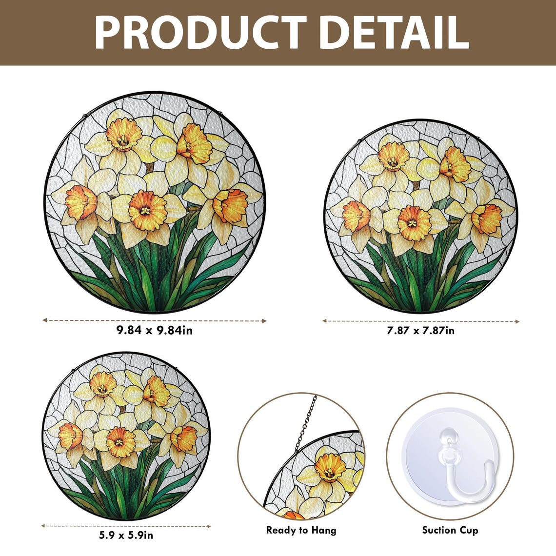 Custom Birth Month Flower Glass Suncatcher, Personalized Mother's Day Gift For Mom, Birth Flower Floral Window Hanging, Birthday Mom Gifts