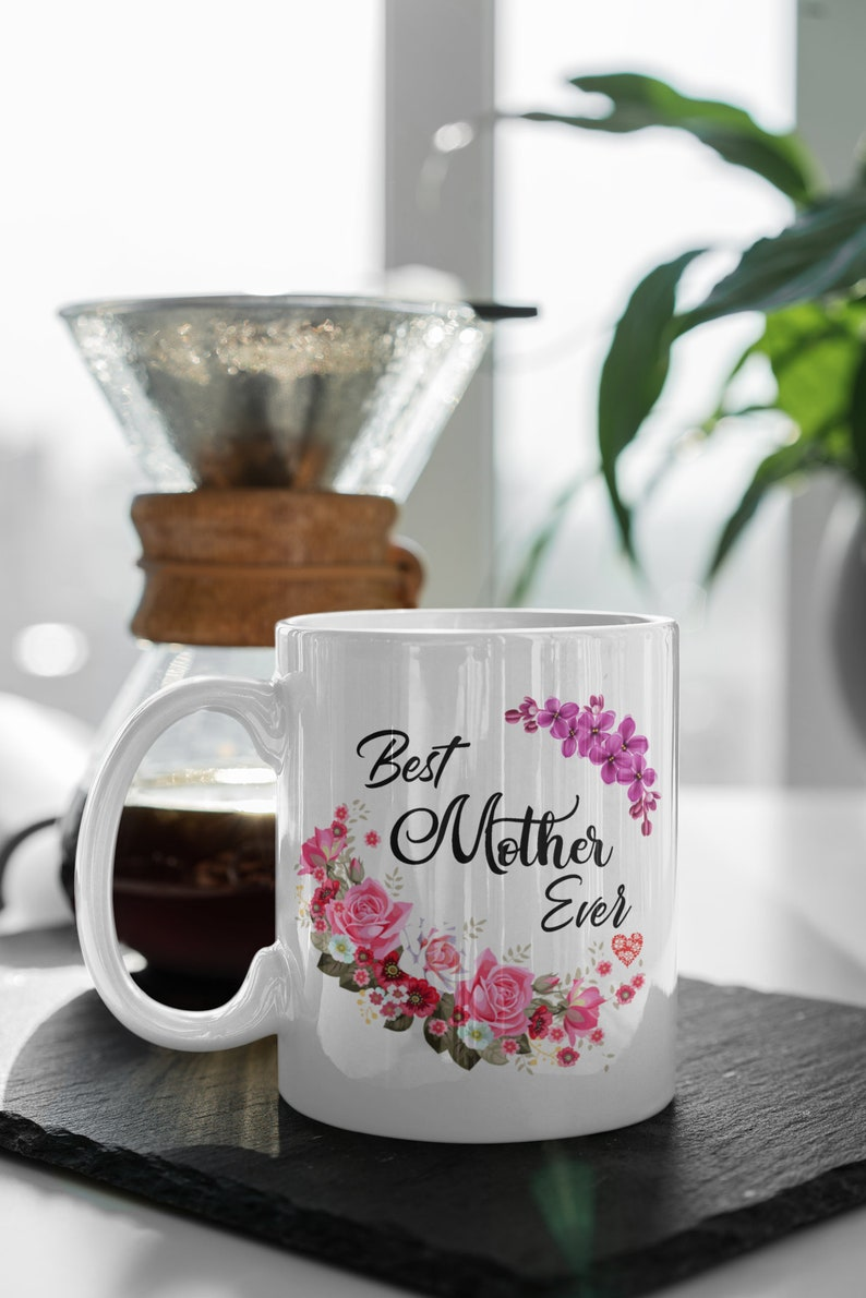 Best Mom Ever Floral Mug – Pretty Flower Coffee Cup for Mom – Mother’s Day Gift from Daughter or Son – Thoughtful Gift for Mom