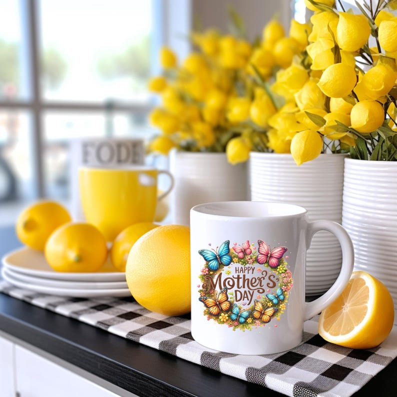 Happy Mother's Day Butterfly Spring Coffee Mug | Personalized Name Option