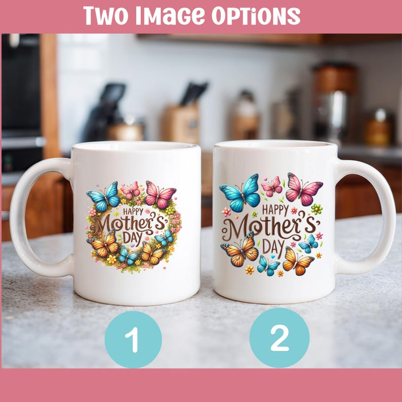 Happy Mother's Day Butterfly Spring Coffee Mug | Personalized Name Option