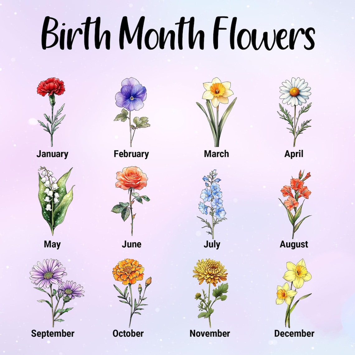 Personalized Family Birth Flower Suncatcher, Custom Glass Art, Mother's Day Gift, Mommy's Garden Decor, Nana's Blessings