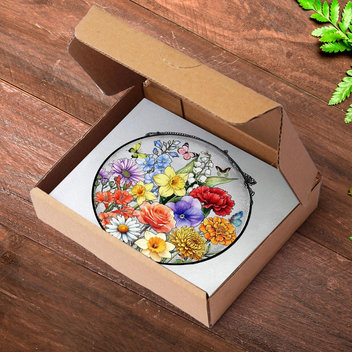 Personalized Family Birth Flower Suncatcher, Custom Glass Art, Mother's Day Gift, Mommy's Garden Decor, Nana's Blessings