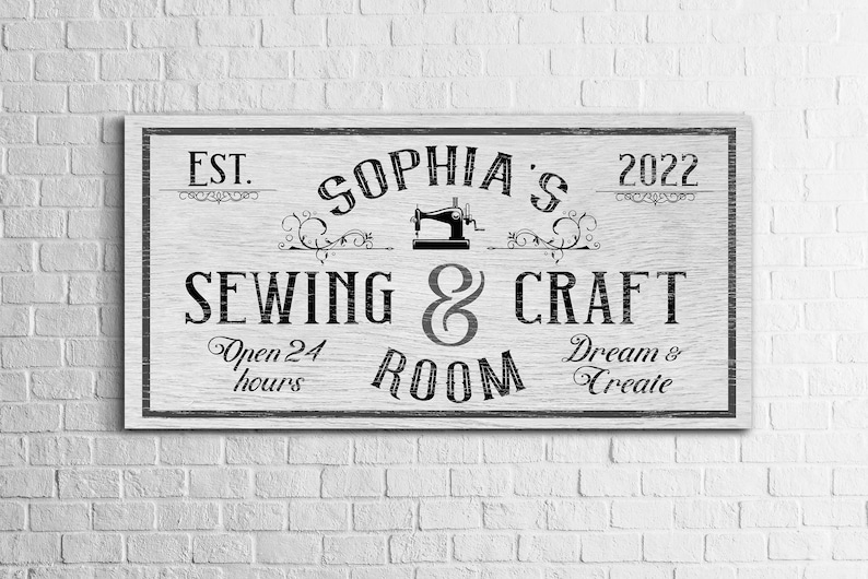 Personalized Sewing And Craft Room Sign, Embroidery Decor, Sewing Room Decor, Mother's Day Gift, Farmhouse Wall Art, Large Canvas Print