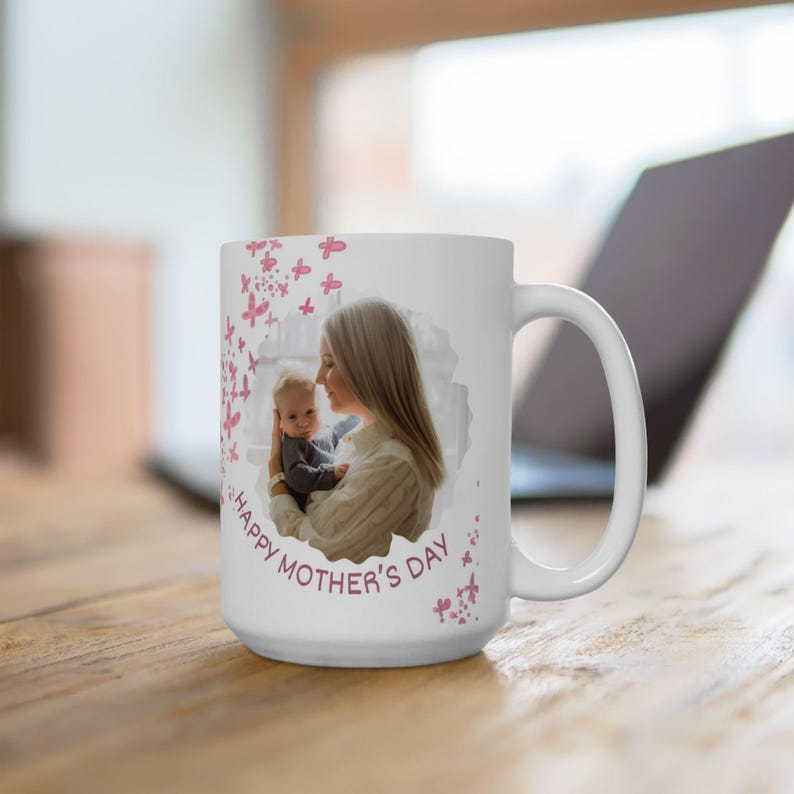 Custom Photo Mug | Mother's Day Floral Ceramic Gift