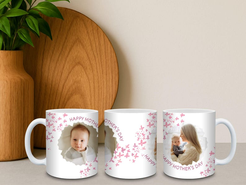 Custom Photo Mug | Mother's Day Floral Ceramic Gift