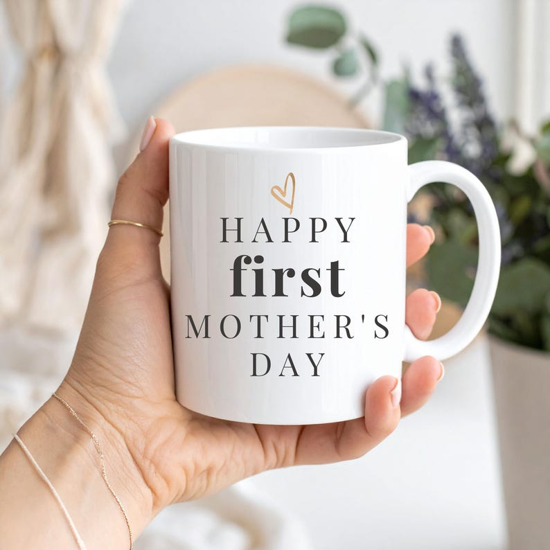 Personalized First Mother’s Day Mug – 1st Mother’s Day Gift from Baby – New Mom Coffee Cup – Custom Name Present for Mum